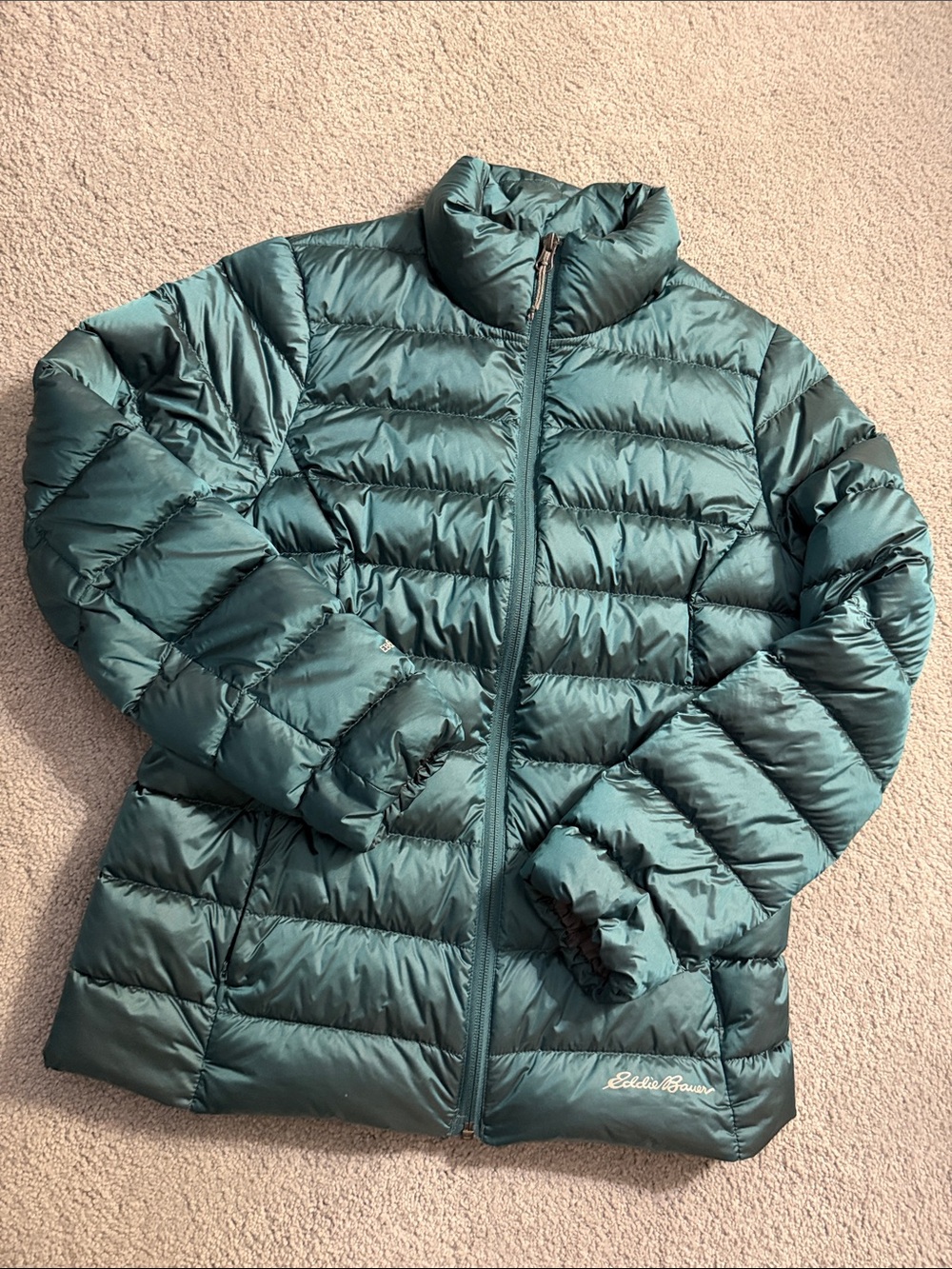 Eddie Bauer Teal Lightweight Quilted Puffer Jacket